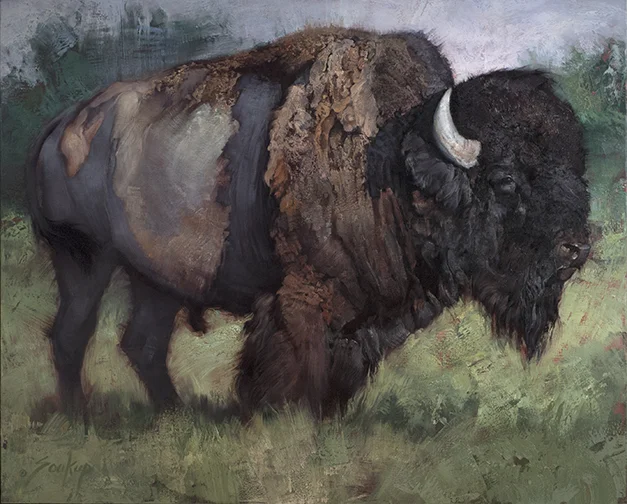 ©2014, Jill Soukup, Morning Bull , oil, 76 x 96 inches