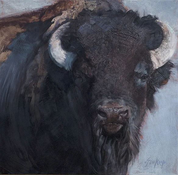 ©2014, Jill Soukup, Bull Head , oil, 36 x 36 inches