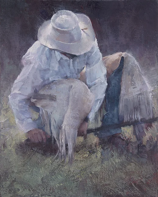 Spring Branding , oil, 17 x 13.75 inches, 2015