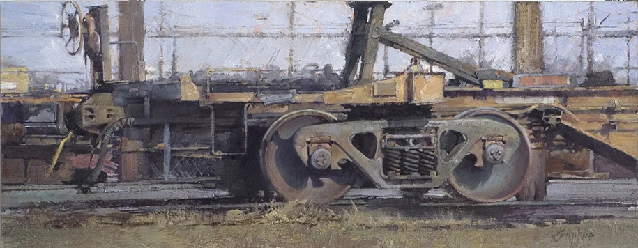 ©2011, Jill Soukup, Rail Yard Medley , oil, 20.5 x 52 inches