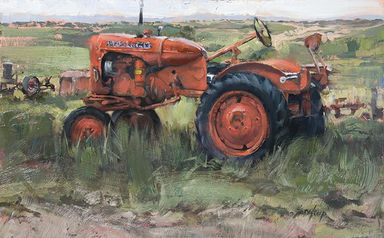 ©2010, Jill Soukup, Red Tractor , oil, 14.75 x 23 inches