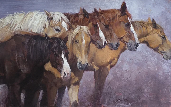 ©2012, Jill Soukup, Orange & Purple Cluster , oil, 30 x 48 inches