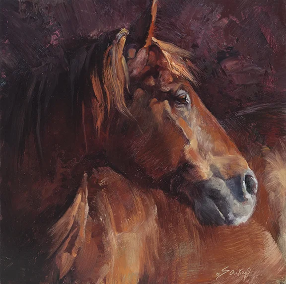 ©2013, Jill Soukup, Orange Curl , oil, 14.75 x 14.75 inches