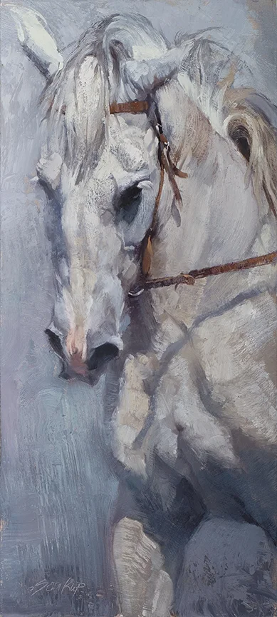 ©2012, Jill Soukup, White Grip , oil, 37.5 x 17 inches
