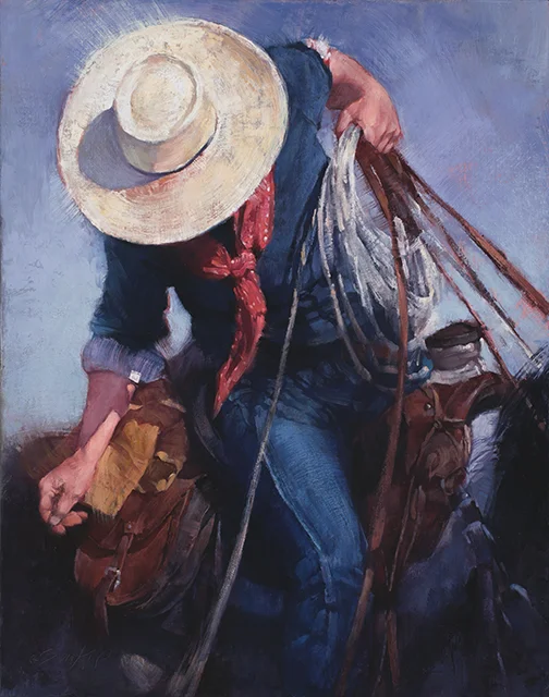 Snagged , oil, 23 x 18 inches Inquiries: Astoria Fine Art 35 E. Deloney/PO Box 2397 Jackson, WY 83001 307-733-4016 www.astoriafineart.com