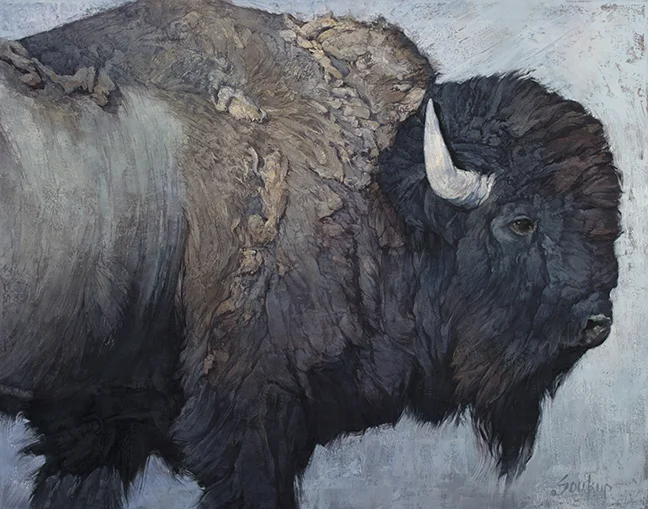 ©2018, Jill Soukup, Bull Massive , oil, 44 x 56 inches