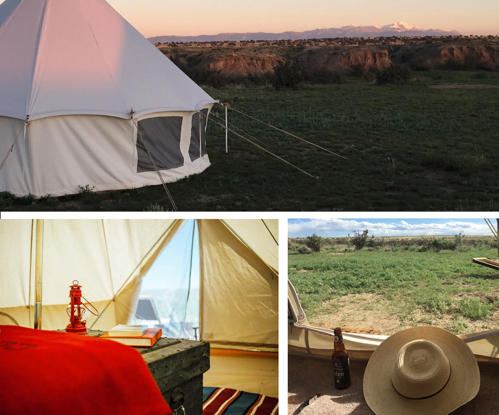 After a full day of learning and painting, enjoy an outdoor hot shower and relax in camp before supper is called. There is no better way to connect with your surroundings than to sleep under the stars and retire to your comfortable Denver Tent Company tent, tastefully furnished by Filson.
