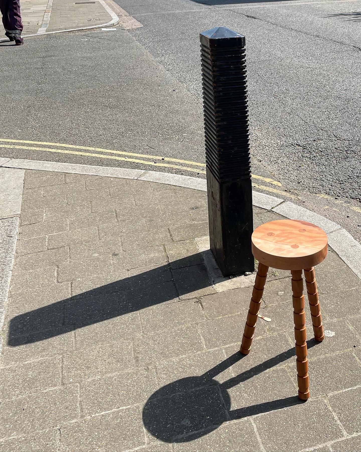 My finished stool photographed in locations around Finsbury Park.