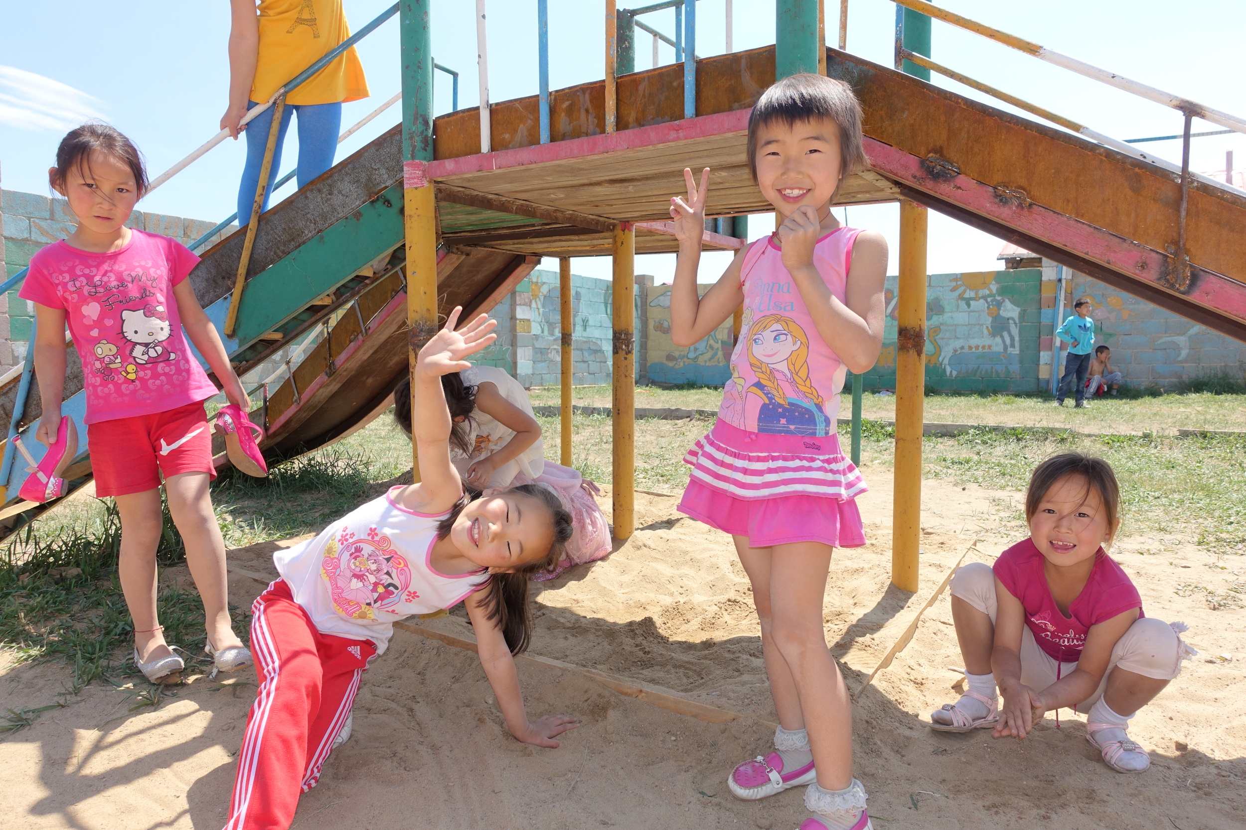 One bazillion grains of sand in the renovated playground.