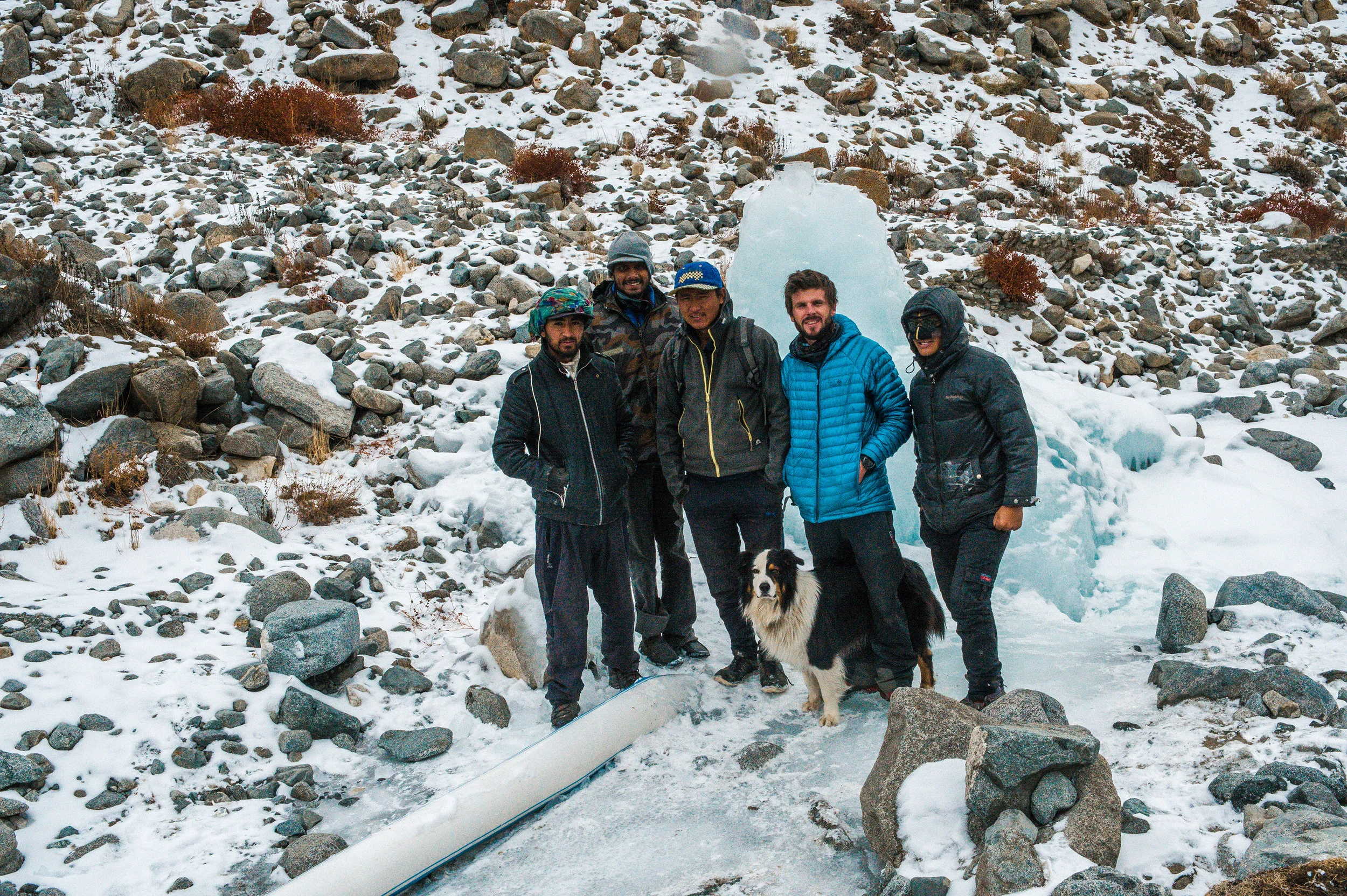 Ice Stupa team and Slow Motion Projects volunteers