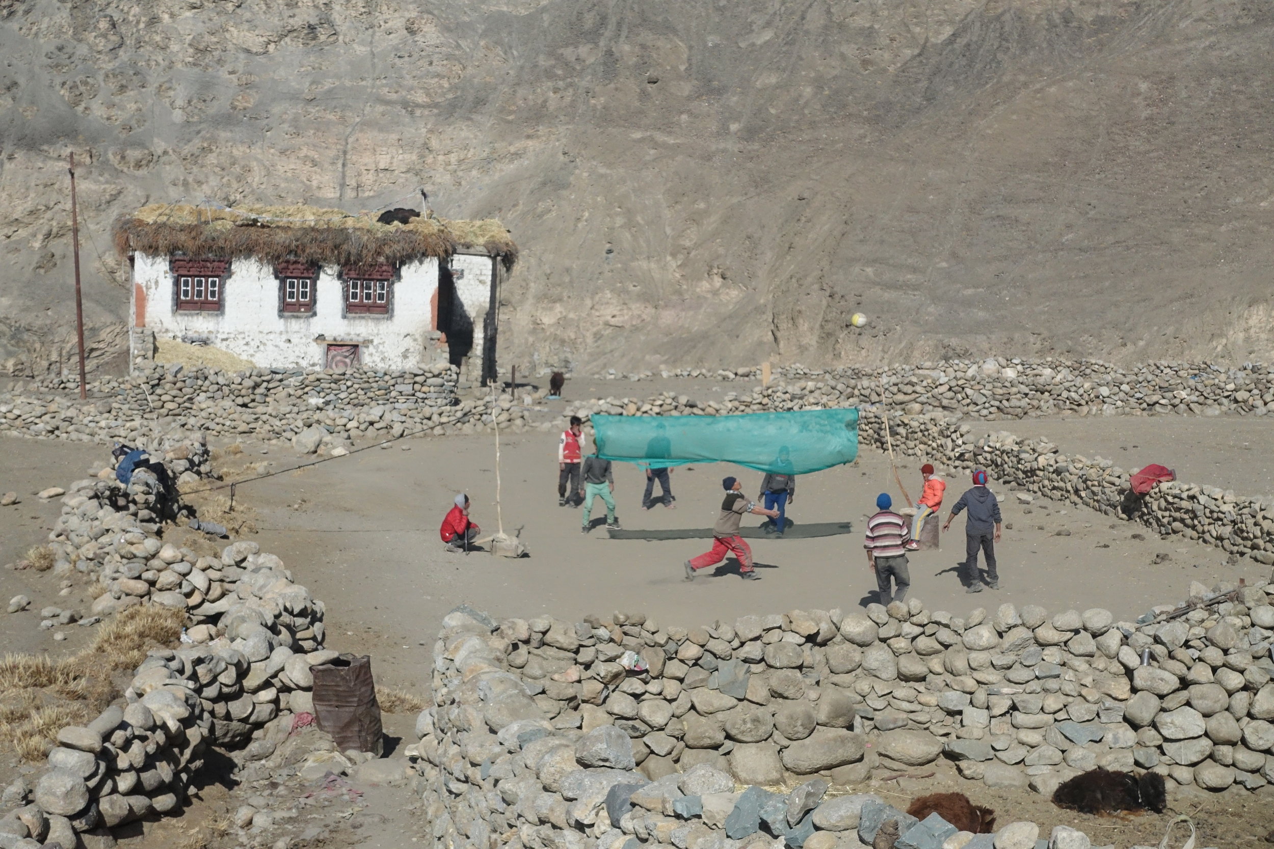 Outdoor games in the small village of Gya, which will host the forthcoming sustainability winter school