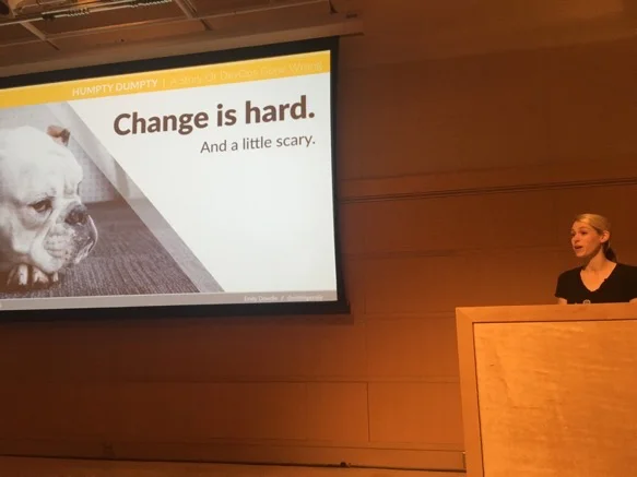 My third time giving my first talk, Humpty Dumpty: A Story of DevOps Gone Wrong, at DevOpsDays Madison.