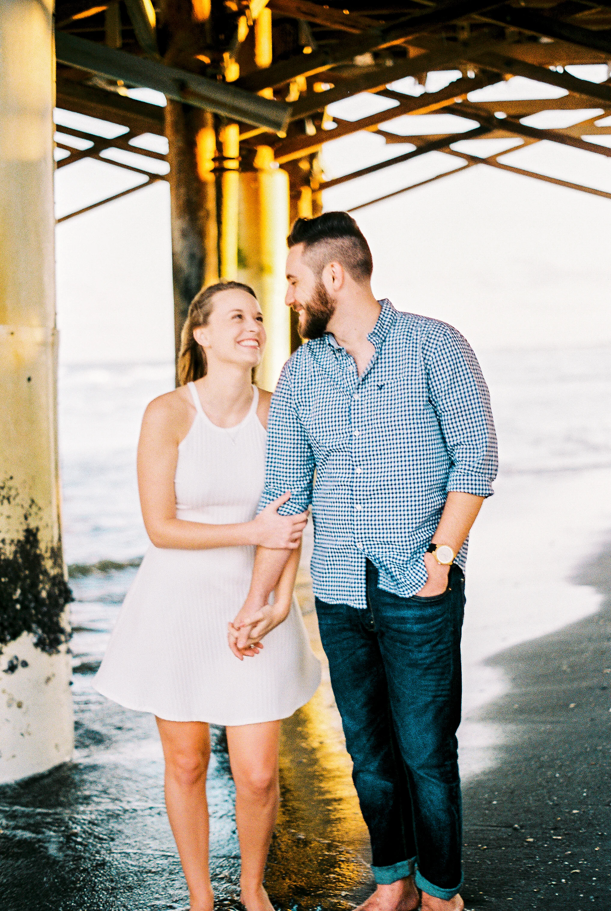Cocoa beach pier florida engagement photography