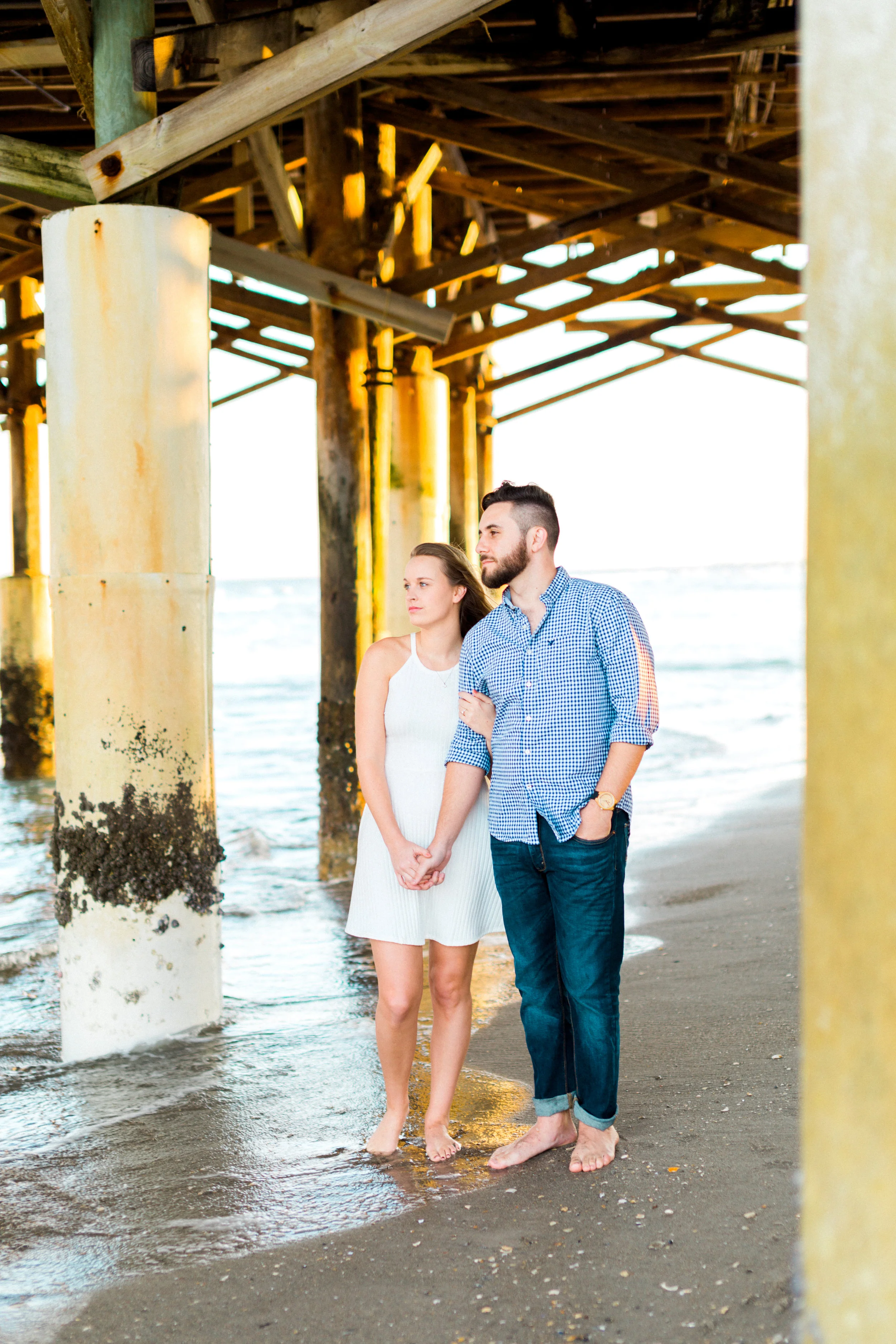 Cocoa beach pier florida engagement photography