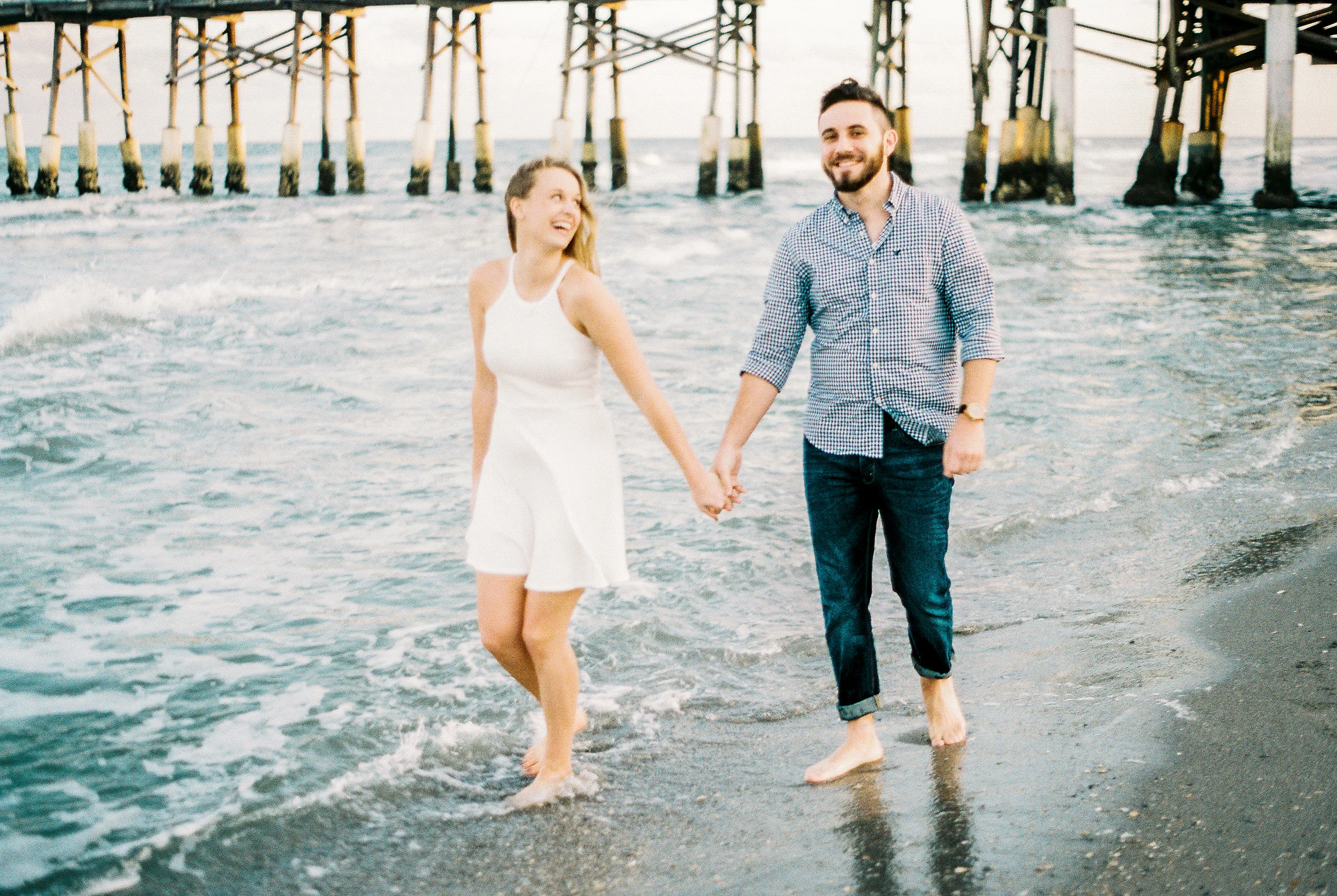 Cocoa beach pier florida engagement photography