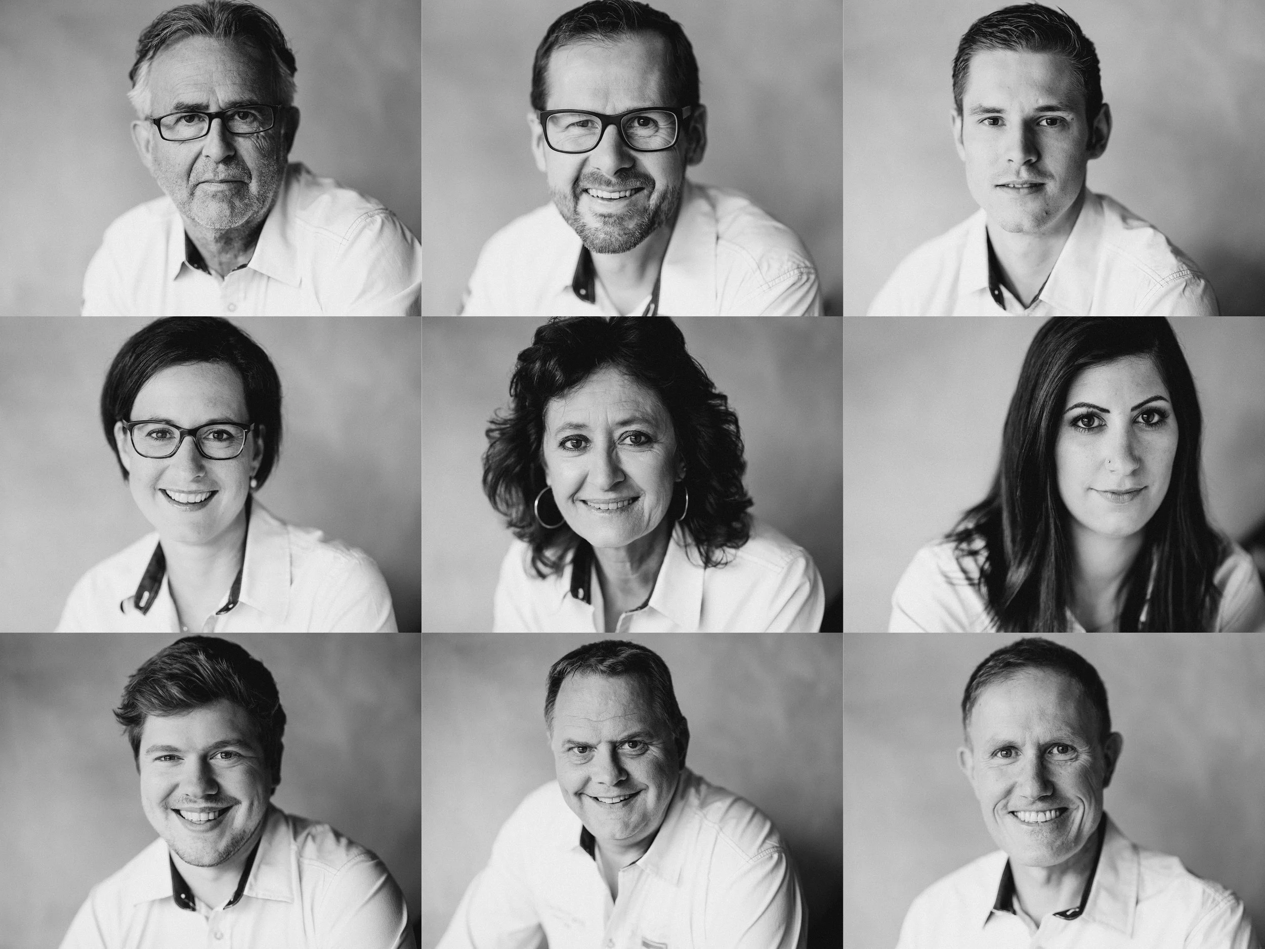Portraits — Zeitlos, klassisch, authentisch und charakterstark. Mit natürlichem Licht aufgenommen direkt am Firmenstandort. 