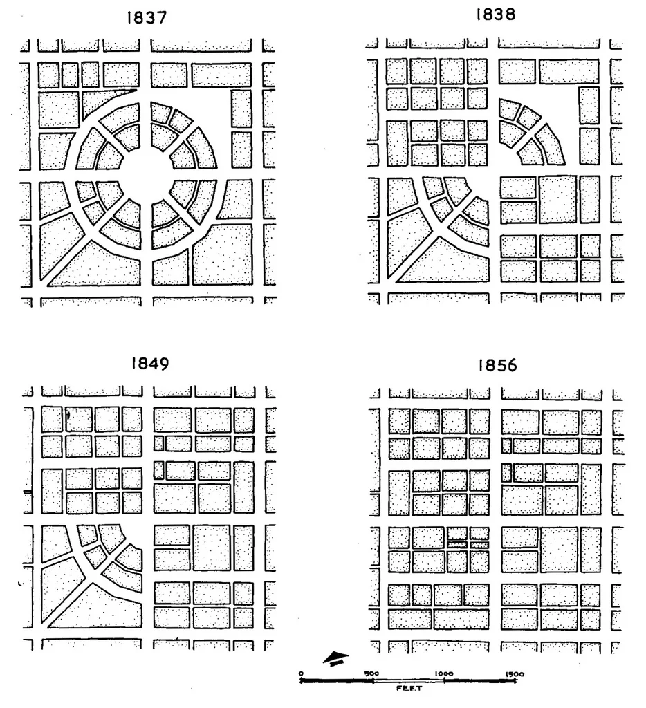 The transformation of Circleville over time