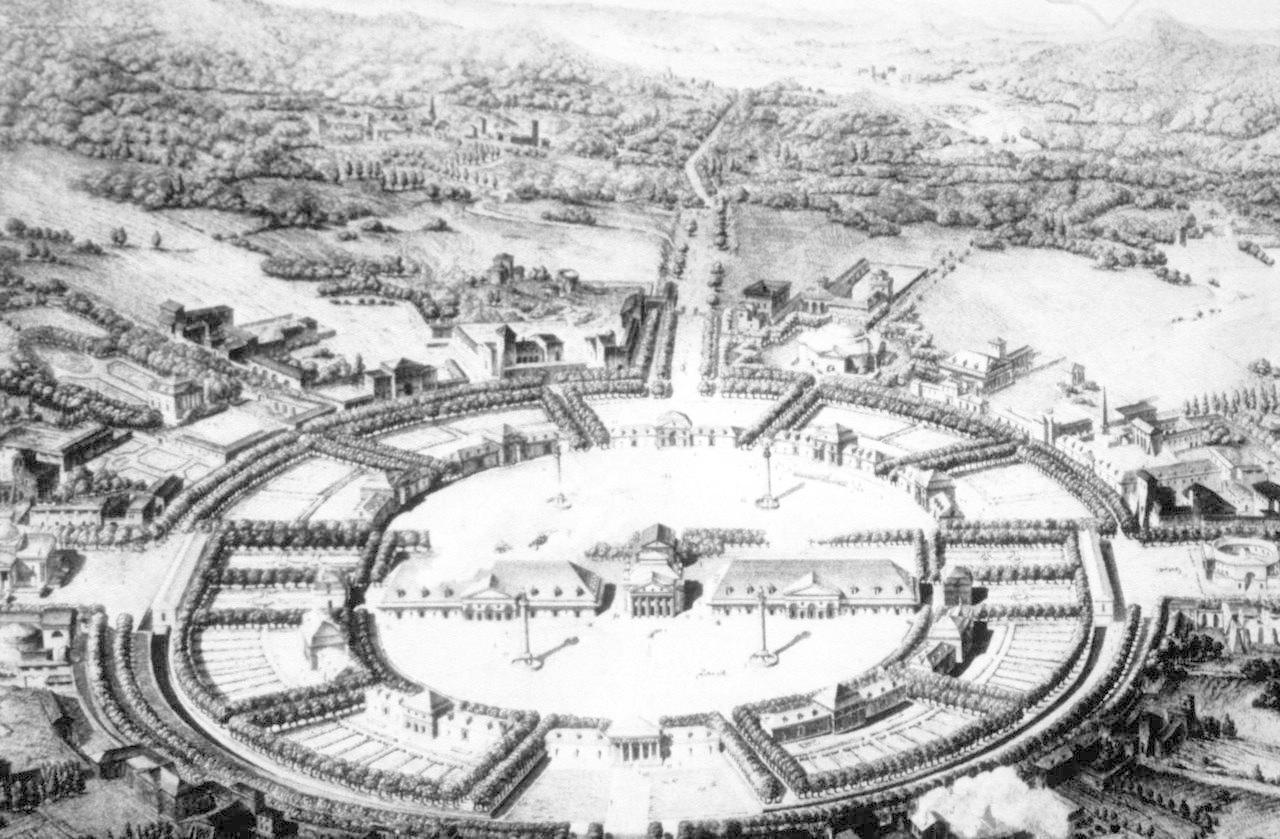Claude Nicholas Ledoux -idealized plan for a city -partially realized