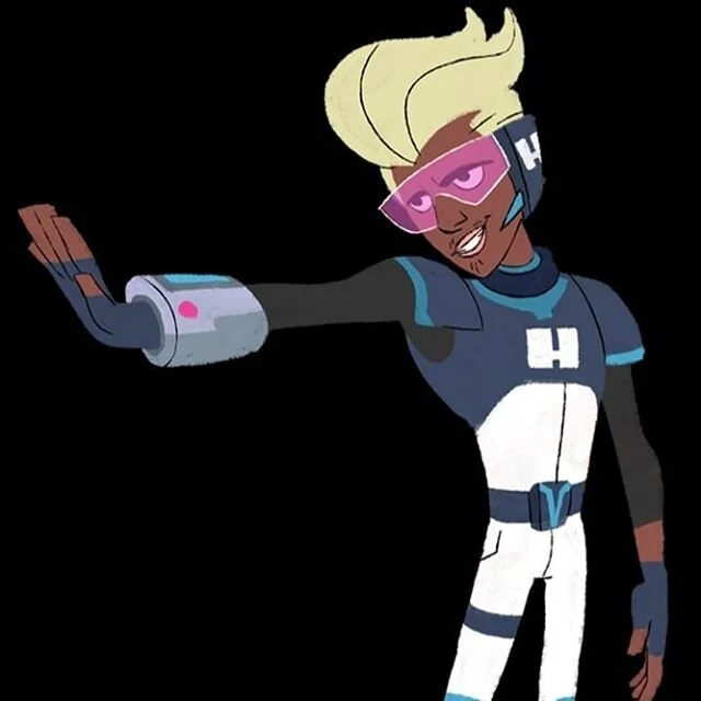 Repost... sorry, decided to reframe and crop. Glitch Techs fan art. Love the show! And especially the ethnic diversity in the show. 
#characterdesign #glitchtechs #mitch #chompkitty #nickelodeon #netflix #cartoon