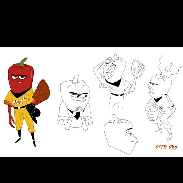 More Peter drawings #stirfry #characterdesign #poses #expressions #veggies