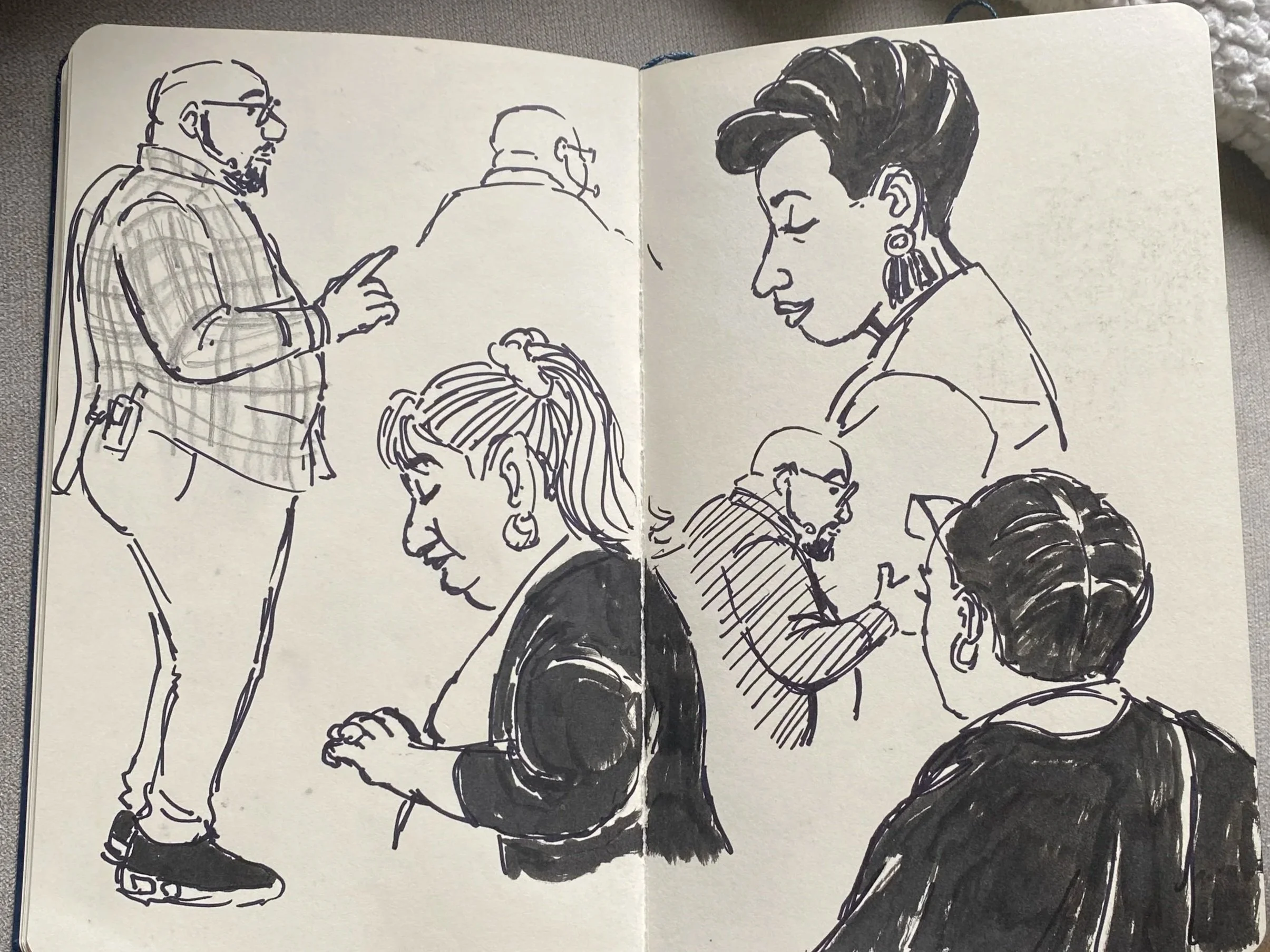 Folks at church - pen and brushpen