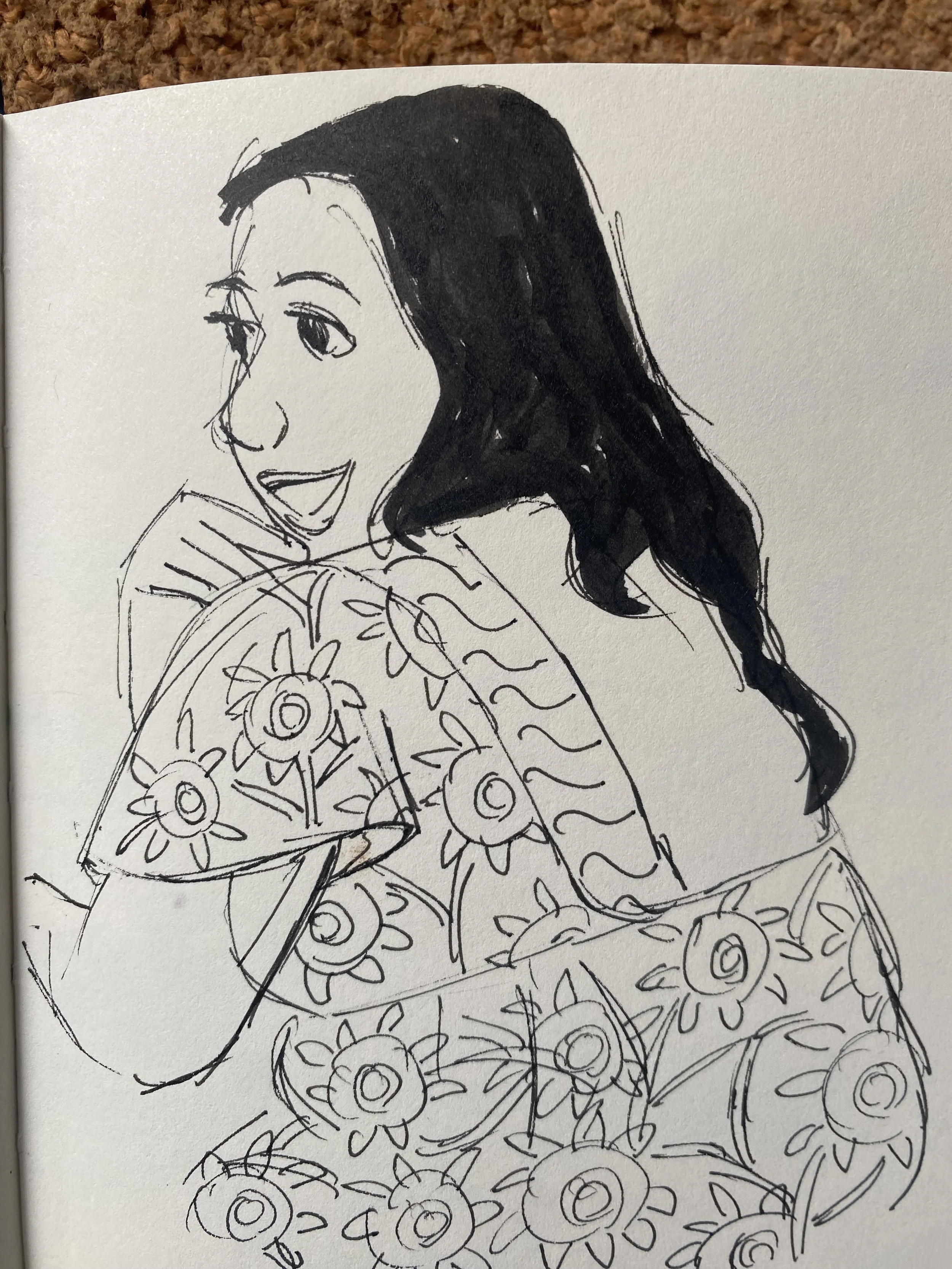 Katie's Wedding - pen and brushpen