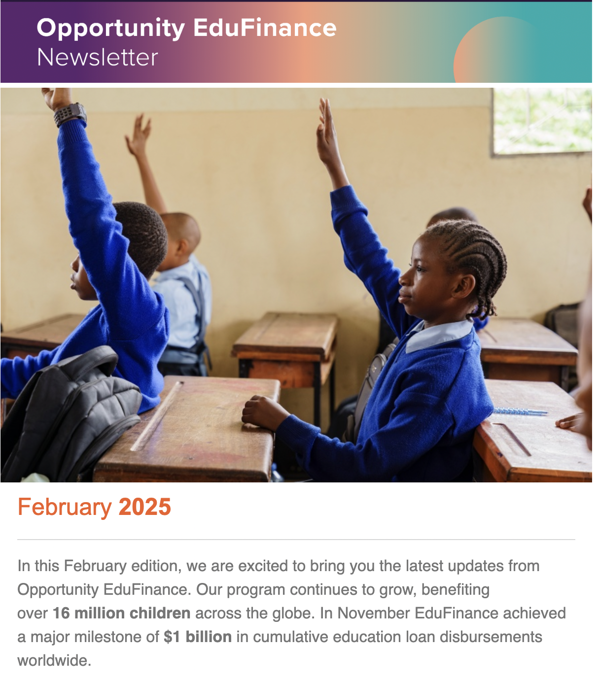  Quarterly Newsletter for Key Stakeholders 