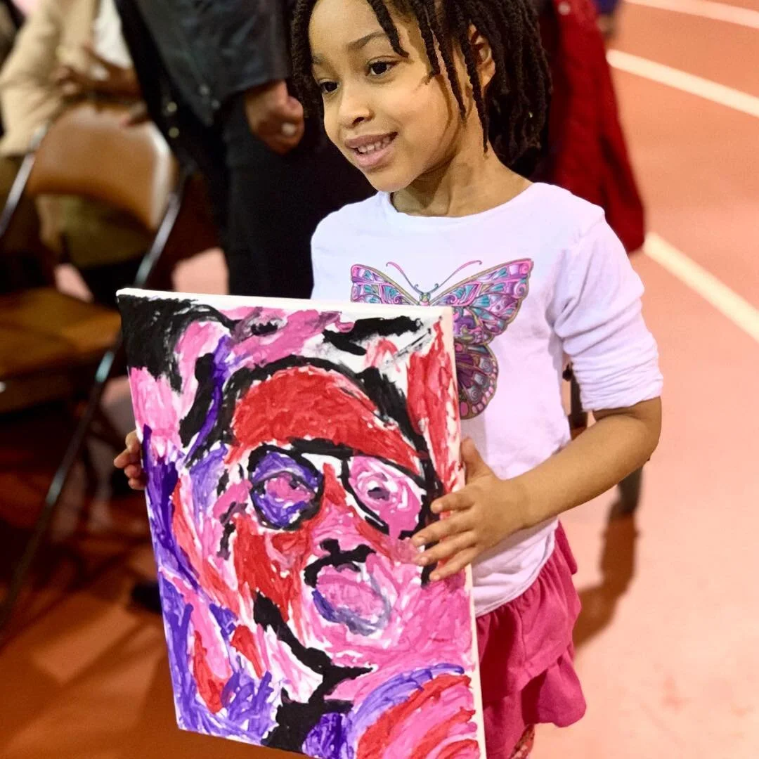 This little one wasted no time perfecting her masterpiece✨ Only question she had was where is that purple I keep asking you for 🙈😆🎨 #ArtsAndCraft for @rbrexperience #HangItDontHideIt #ArthurAshe #RBRE19