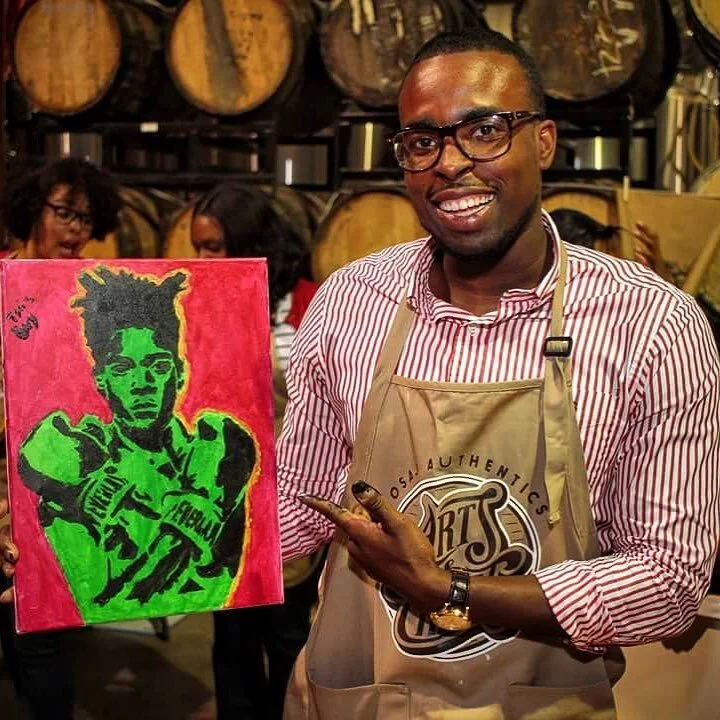 🎨 #HangItDontHideIt . Link in bio #ArtsAndCraftEvents #PaintDrinkCreate #rva #Basquiat