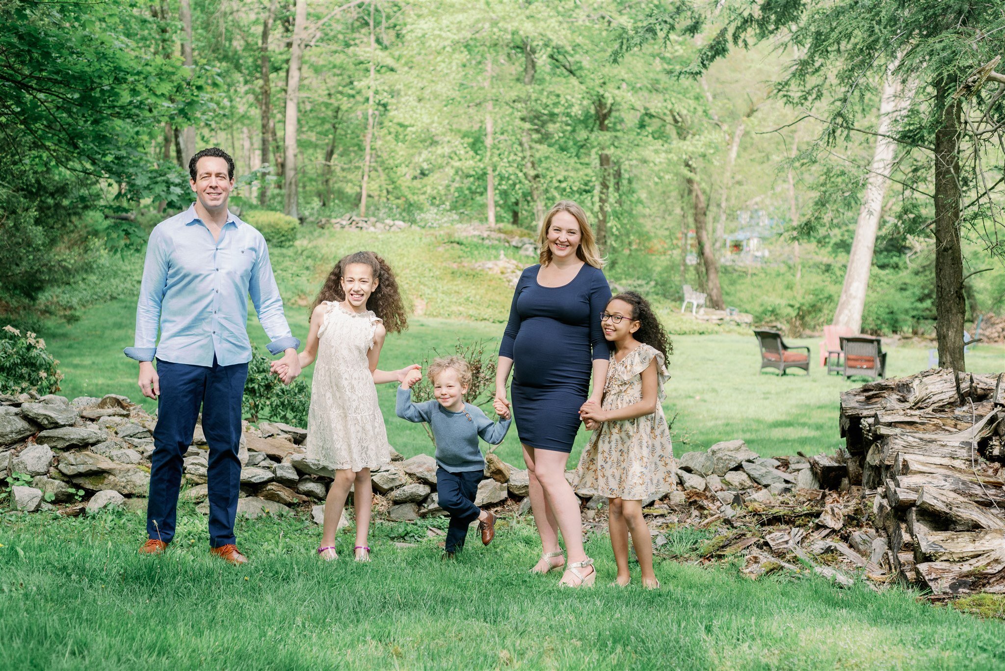  New Jersey Family and Maternity Portraits. Navy and Neutral Family Photo. 