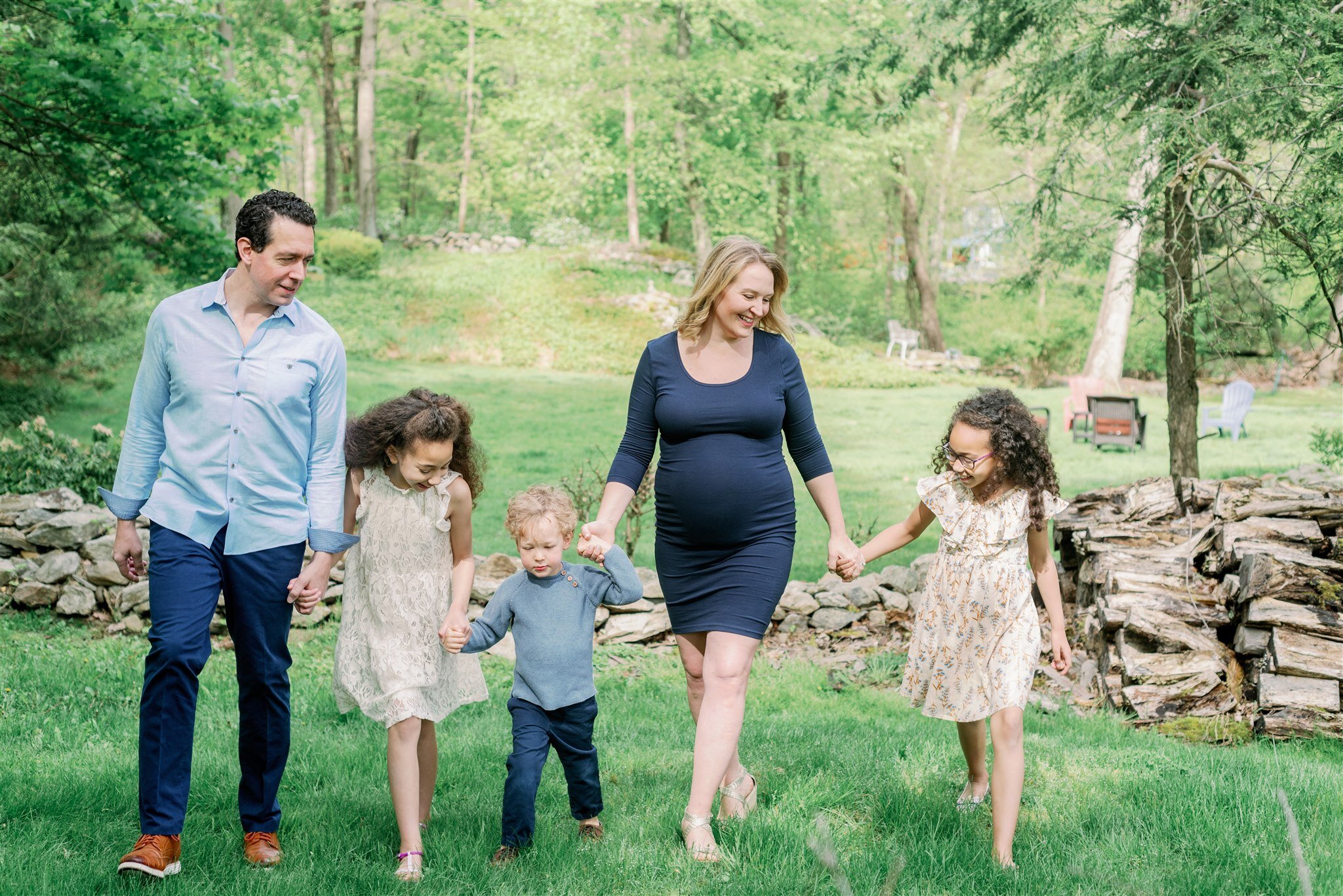  New Jersey Family and Maternity Portraits. Navy and Neutral Family Photo. 