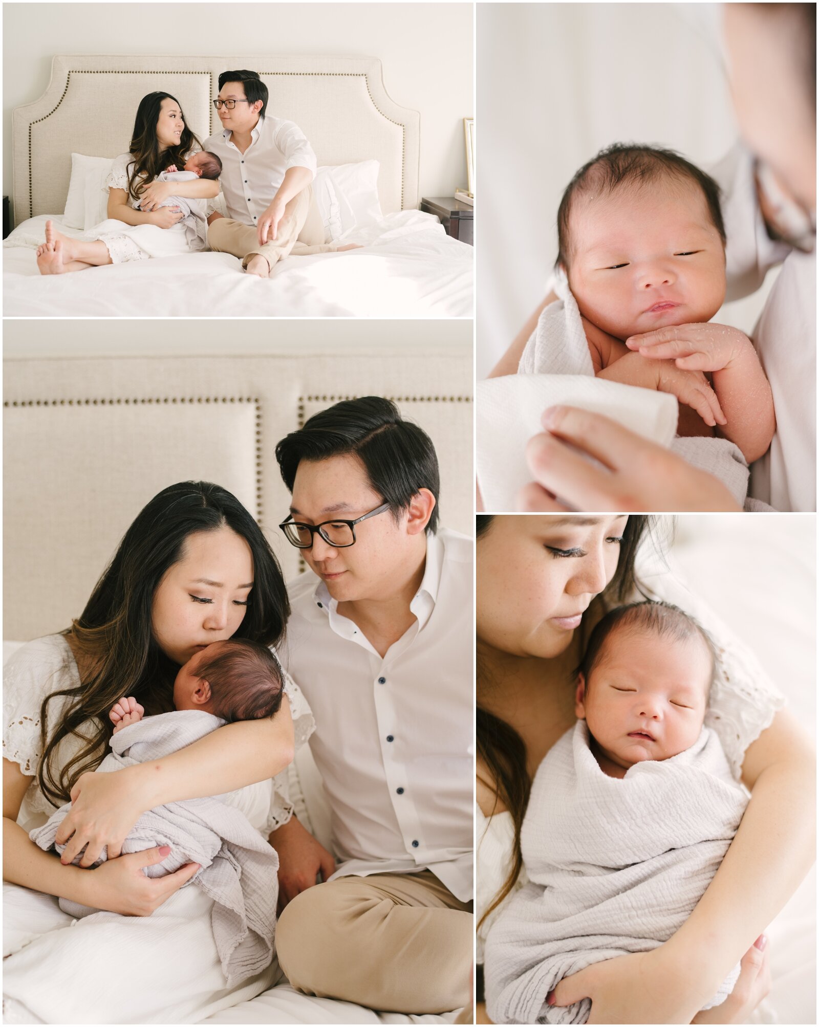  Newborn baby family photos at home. NKB Photo, New Jersey.  