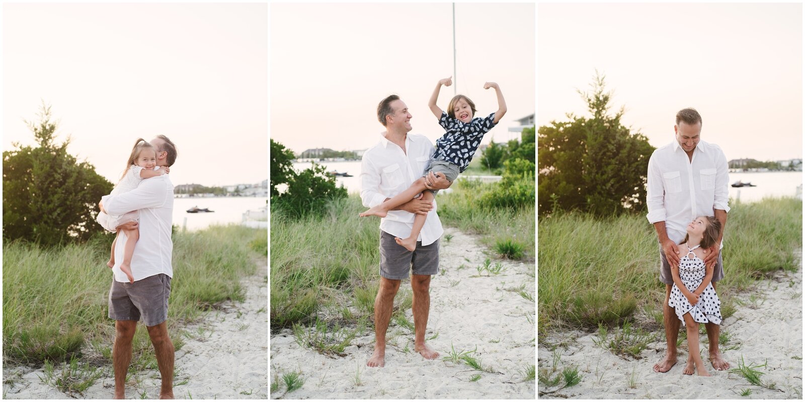  Father son, Father daughter family photos at the beach   