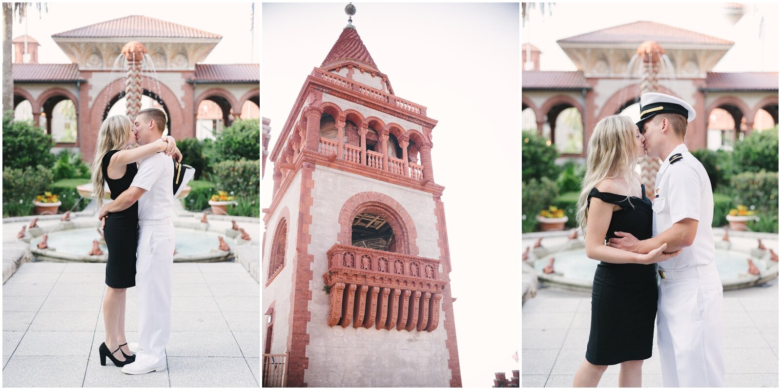  engagement photos for military couple at Flagler College 