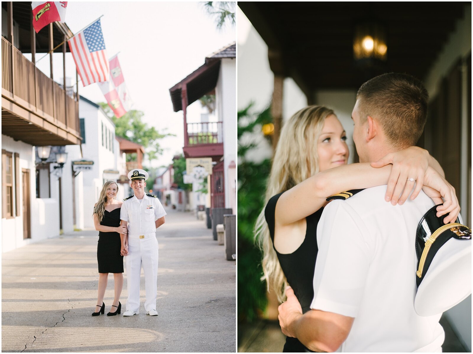  Engagement session for military couple on St. George Street in St. Augustine 