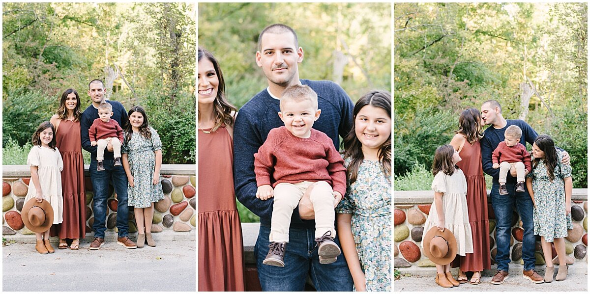  Parents with children for family photo session outdoors in NJ 