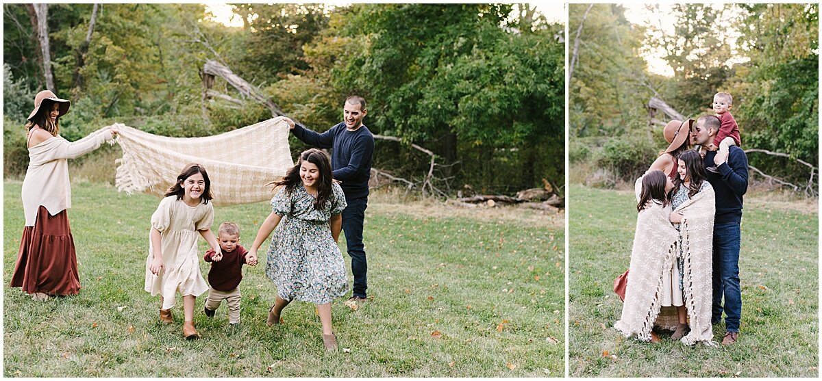  Family of five outdoor photos in the fall 