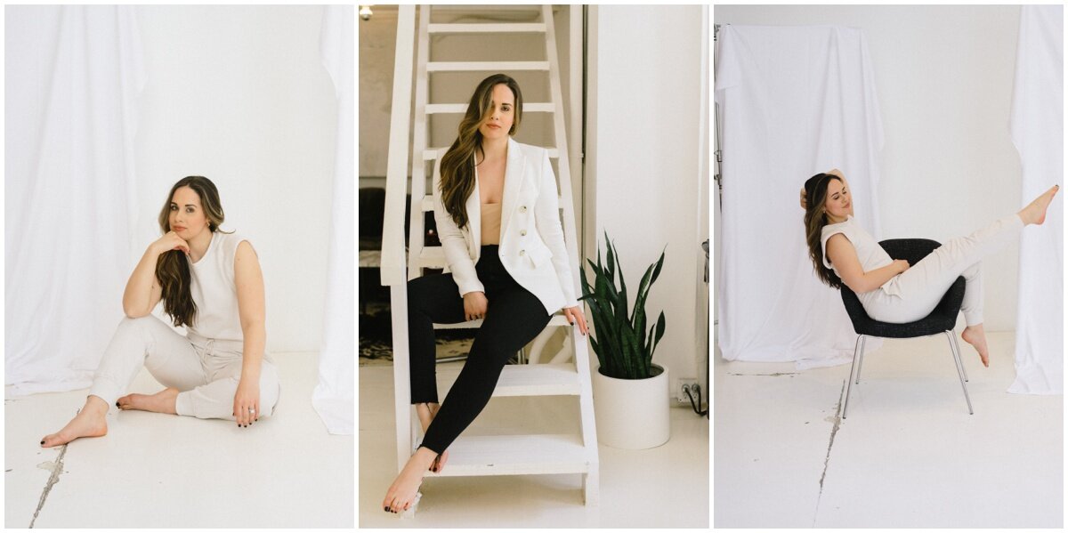  Female entrepreneur brand photos, black and white outfit  