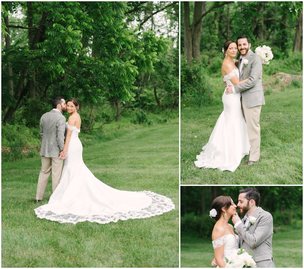  Outdoor wedding in NJ, portraits of Bride and Groom during private estate wedding 