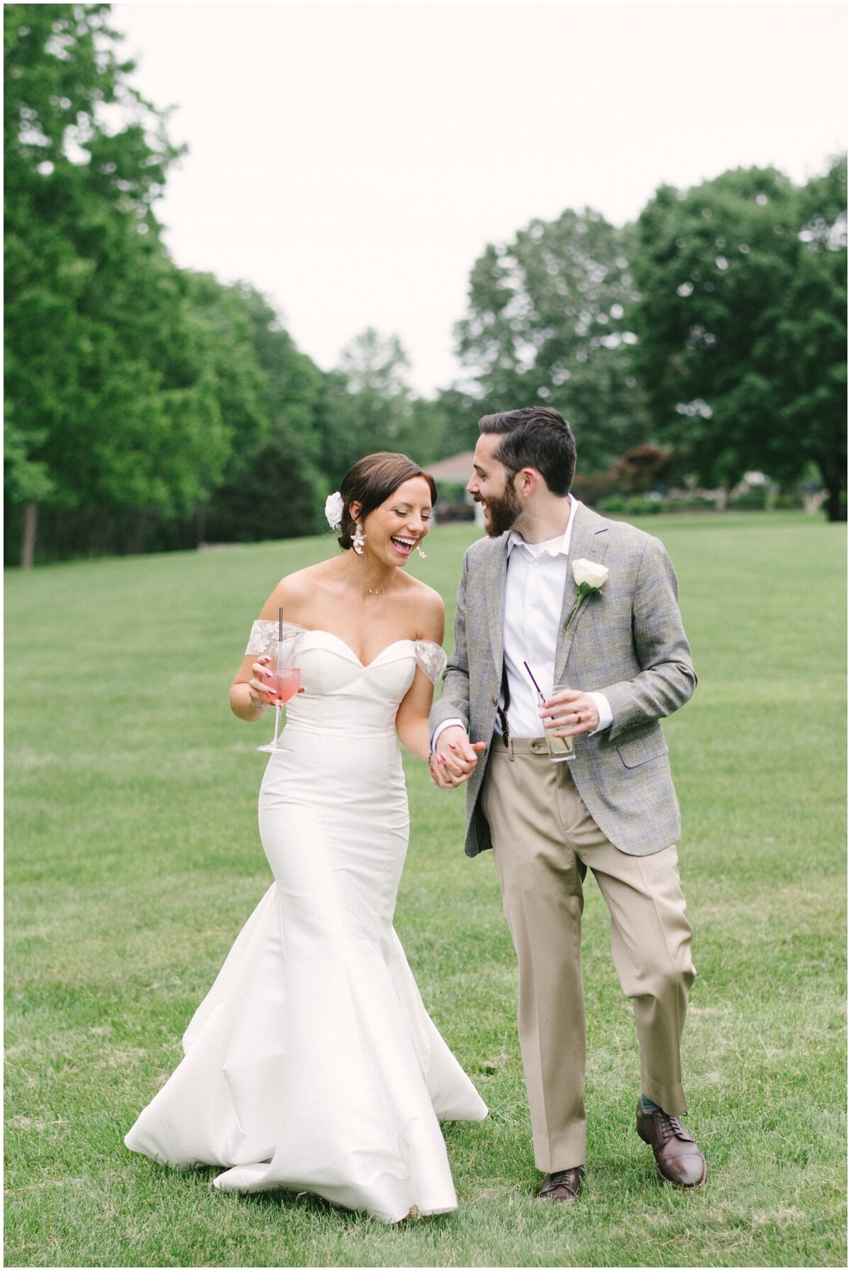  Bride and groom at private estate wedding in NJ during private estate wedding 