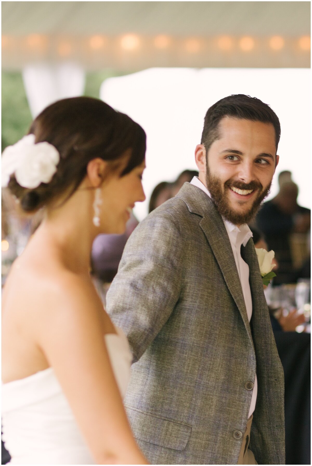  groom looking at bride at private estate wedding 