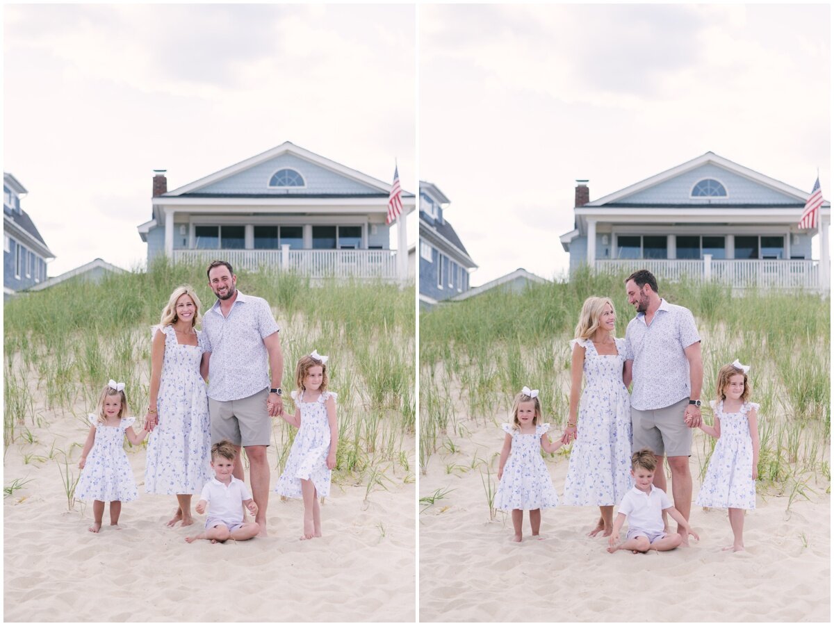 Family wearing white and neutrals during family beach session | NKB Photo