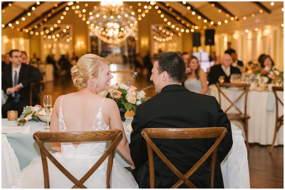 Bride and groom laughing and looking at each other at Lake Mohawk Country Club Wedding | NKB Photo