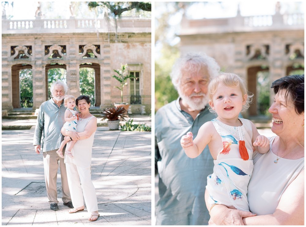 Grandma and grandpa with toddler during session with Miami photographer | NKB Photo