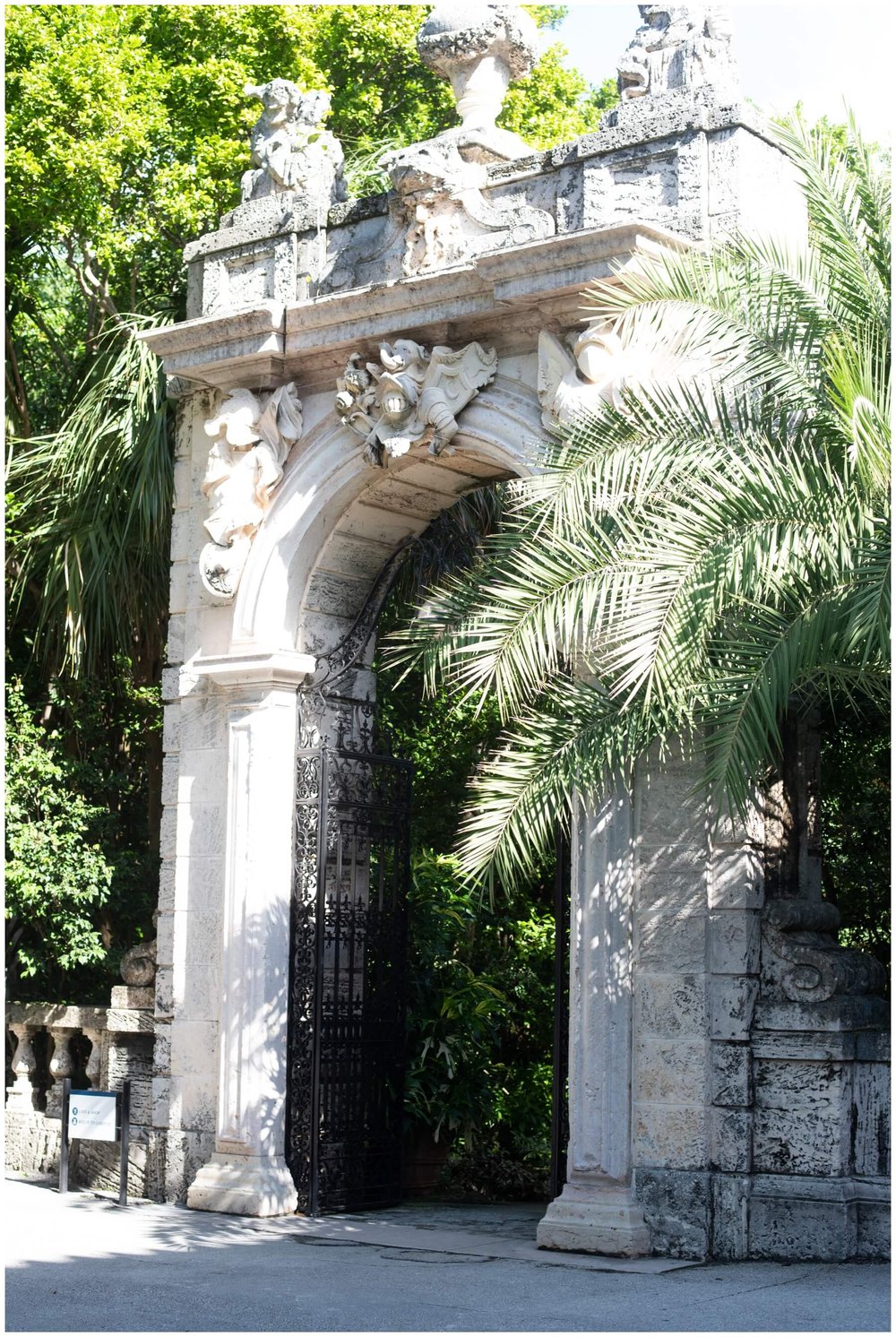 Architectural details at Vizcaya in post by maternity photographer in Miami