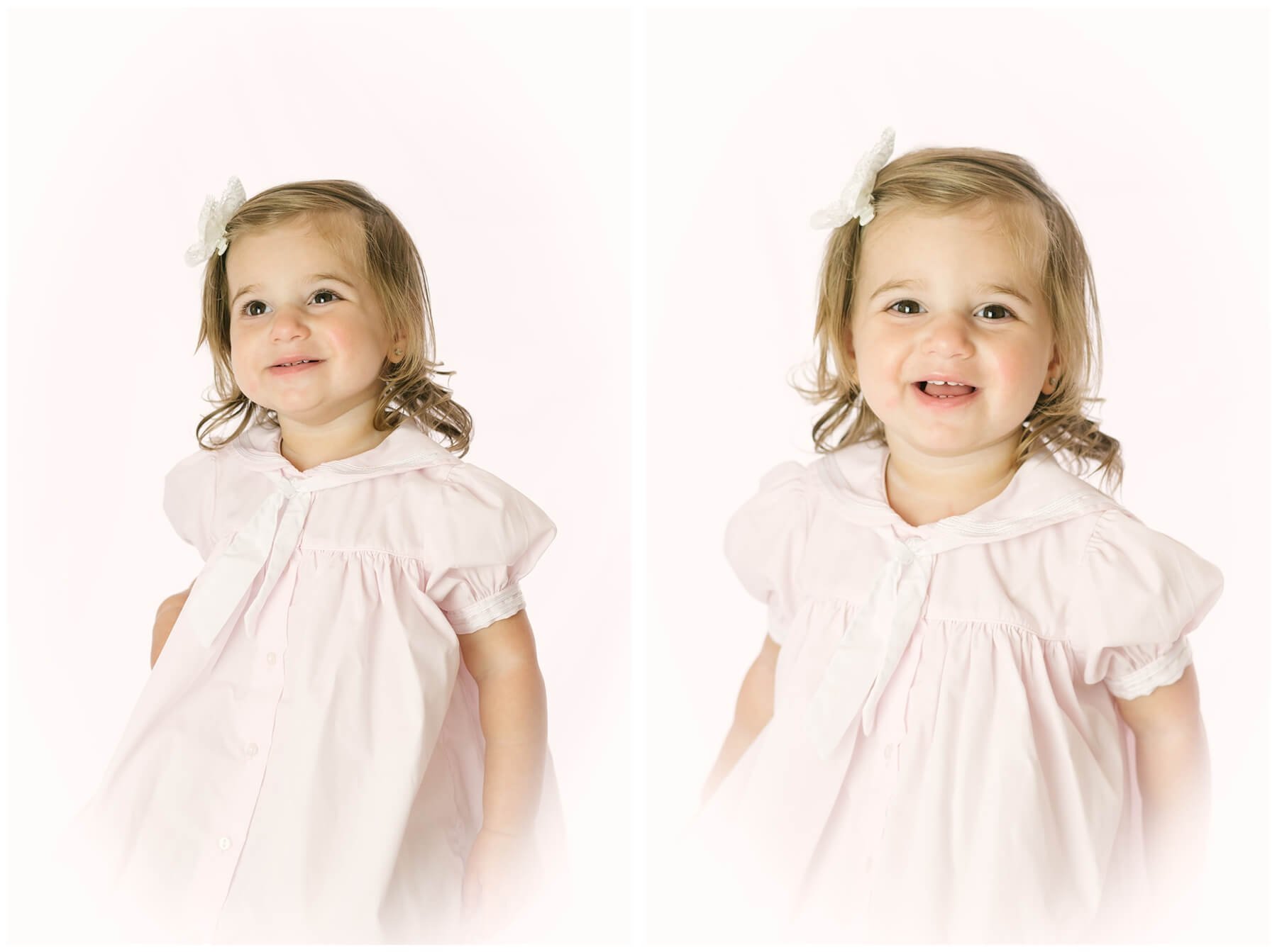 Heirloom portraits of toddler girl in pink dress | NKB Photo