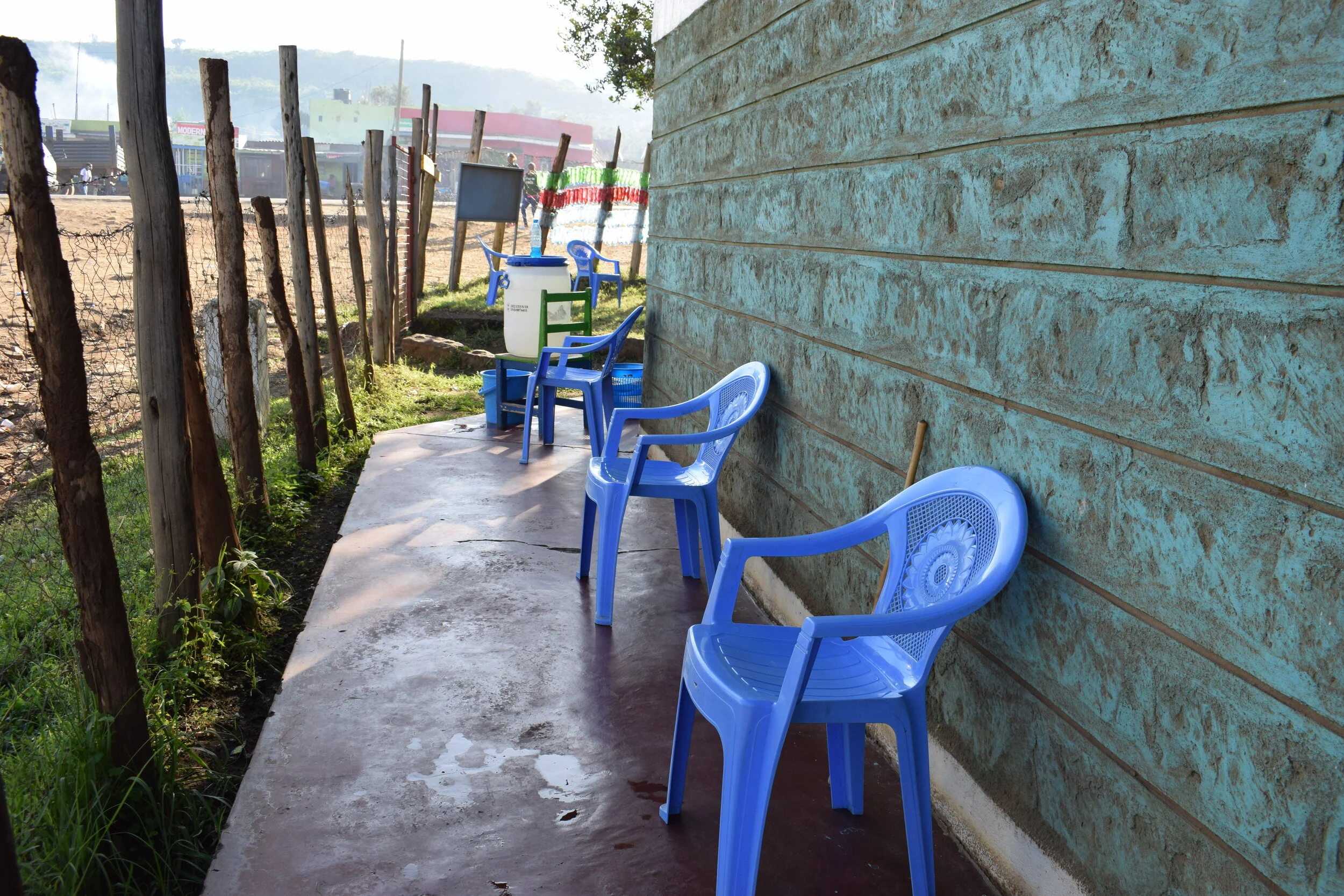 Socially distanced waiting area for our telemedicine appointments this week