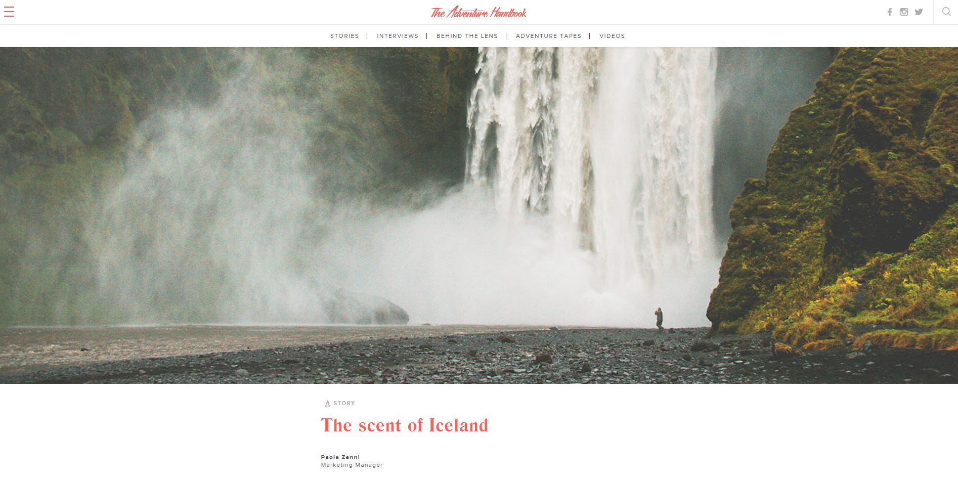 "The Scent of Iceland" in The Adventure Handbook, May 2016