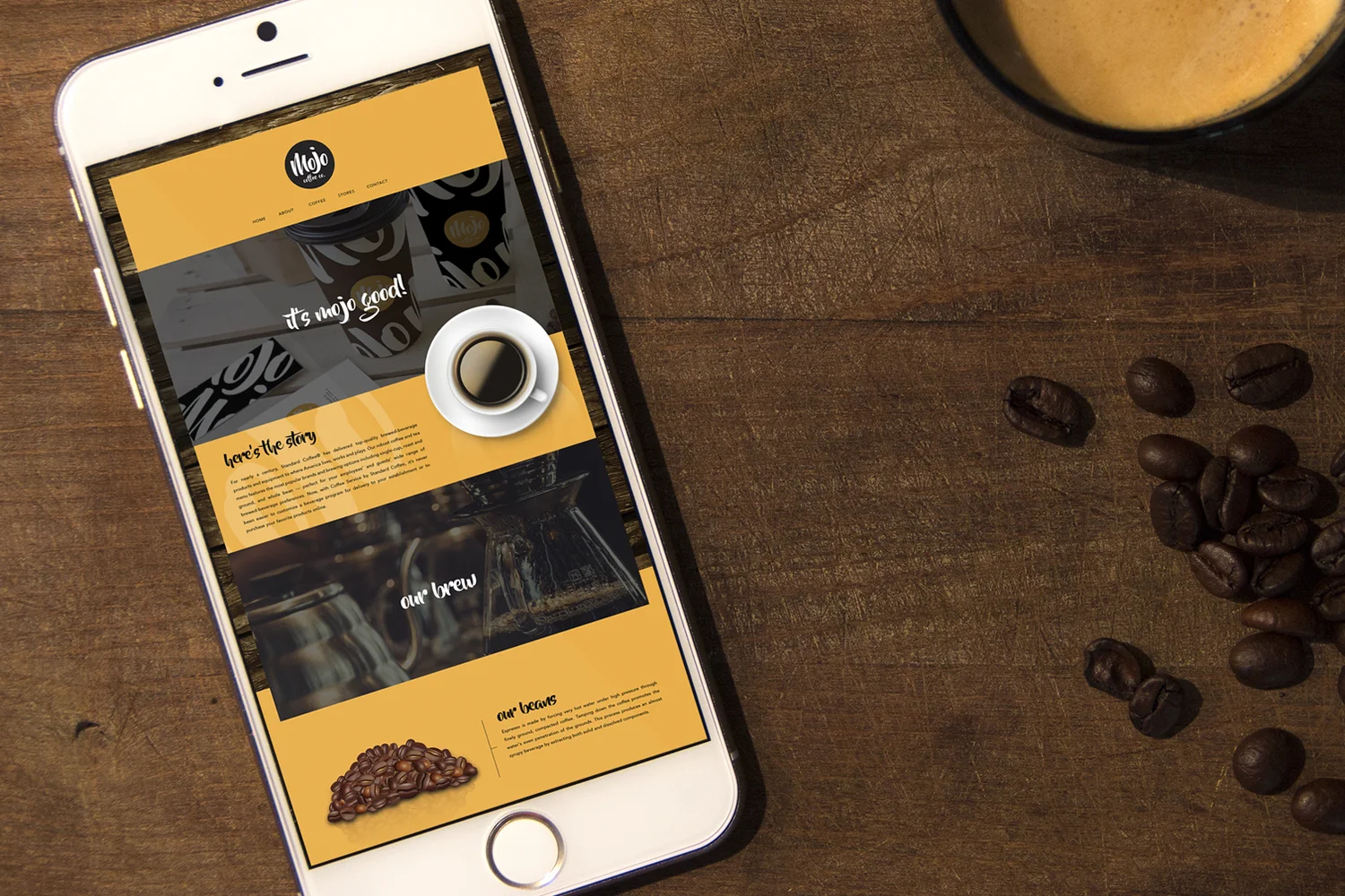 responsive Website design on mobile device