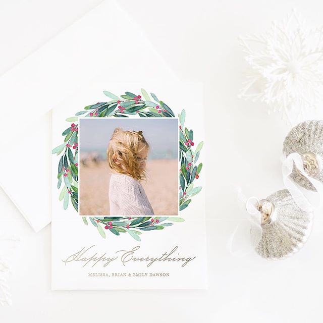 Happy Everything! Shop our Foil Pressed Holiday Cards now! Use code &ldquo;HOLIDAY10&rdquo; for 10% off your order! Link in profile #happyeverything #holidaycards #droletpaperie #goldfoil #tistheseason